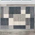 World Rug Gallery Contemporary Modern Geometric Boxes Design Non-Slip Area Rug 2' x 3' Gray 506GRAY2X3